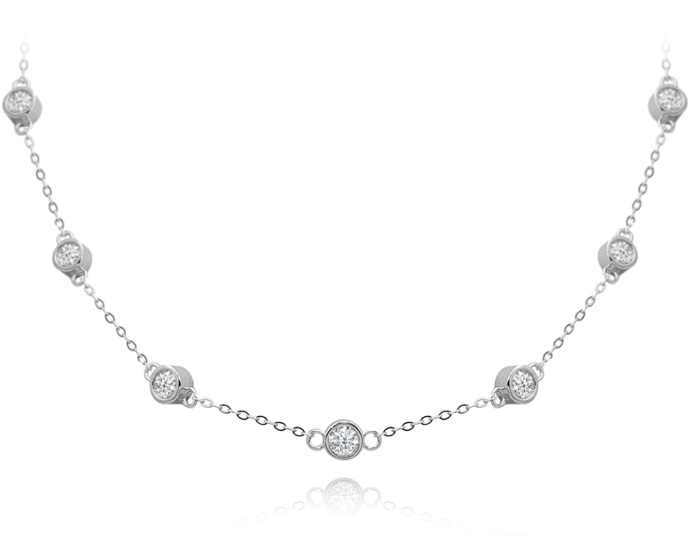 Stříbrný náhrdelník MINET se zirkony