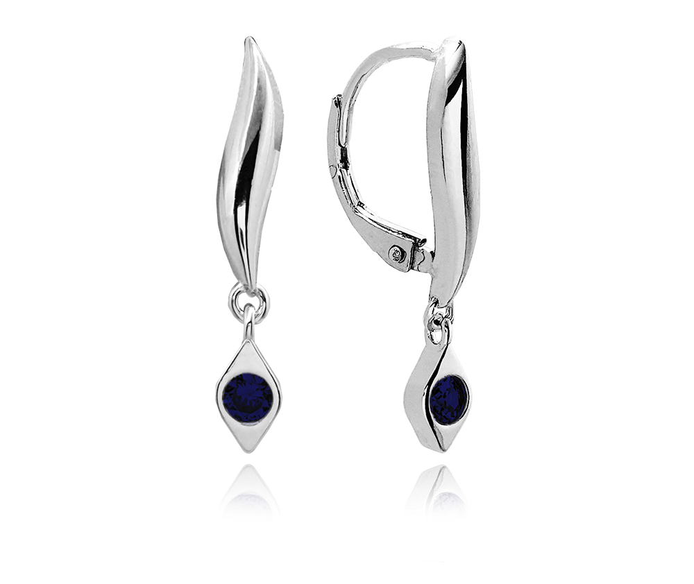 MINET Elegantní stříbrné náušnice s modrými zirkonyJMAS0137BE00