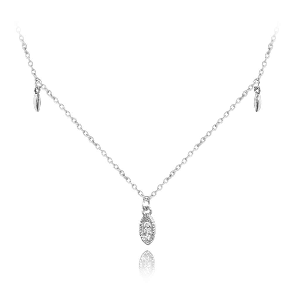MINET Stříbrný náhrdelník s drobnými přívěsky JMAN0285SN45