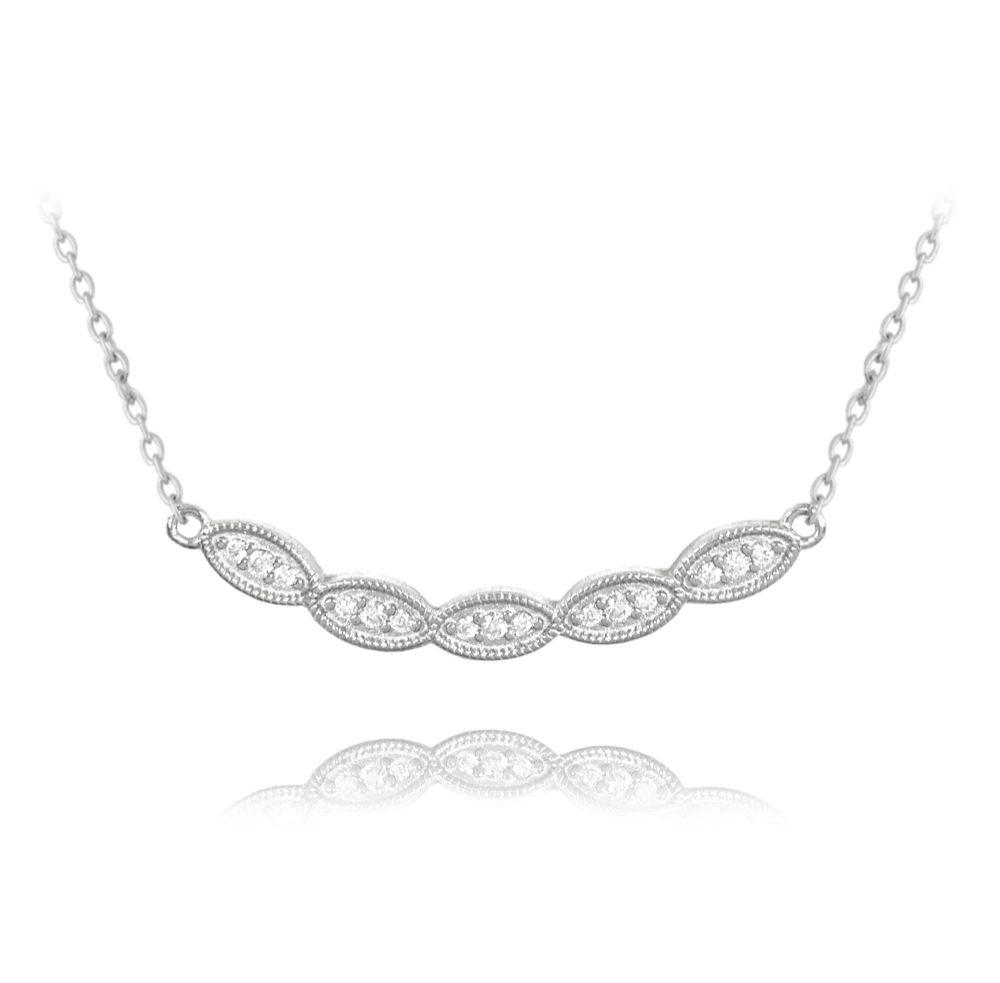 MINET Elegantní stříbrný náhrdelník s bílými zirkony