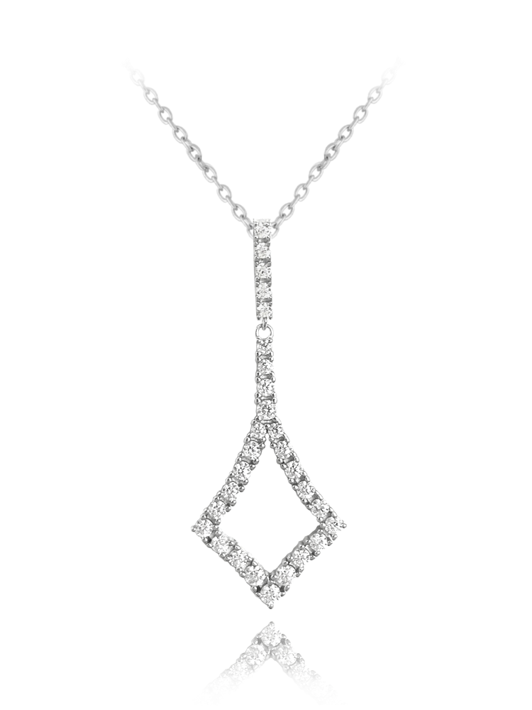 MINET Luxusní stříbrný náhrdelník se zirkony