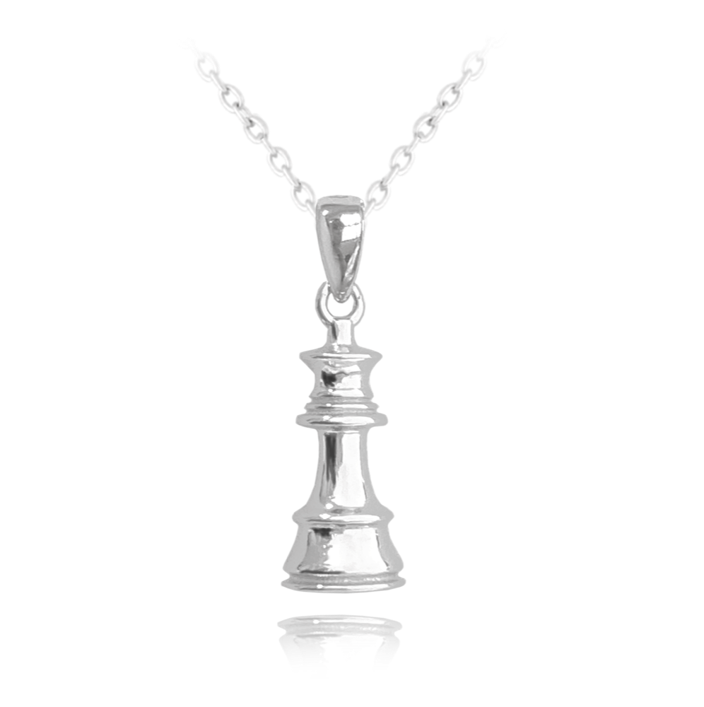 MINET Stříbrný náhrdelník ŠACHY - KRÁLOVNA JMAN0299SN45