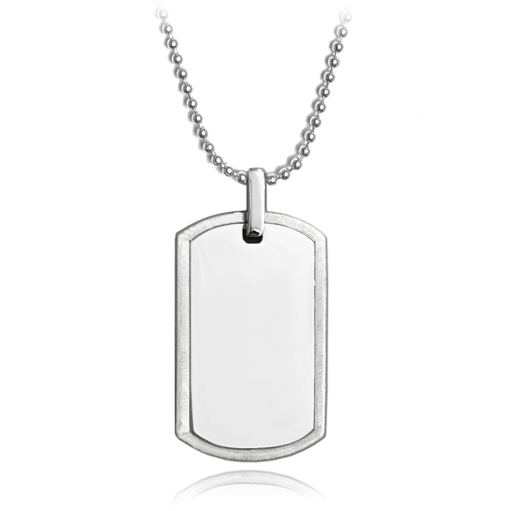 MINET Pánský stříbrný náhrdelník ENGRAVE - PSÍ ZNÁMKA - destička pro gravírování JMAS8209SN60