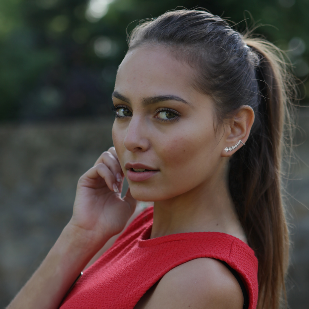 MINET Elegantní stříbrné náušnice s bílými zirkony JMAN0254SE00