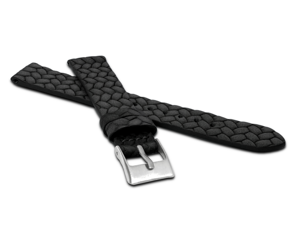 LAVVU Černý řemínek s propleteným vzorem TWIST z luxusní kůže Top Grain - 14 LSYUB14