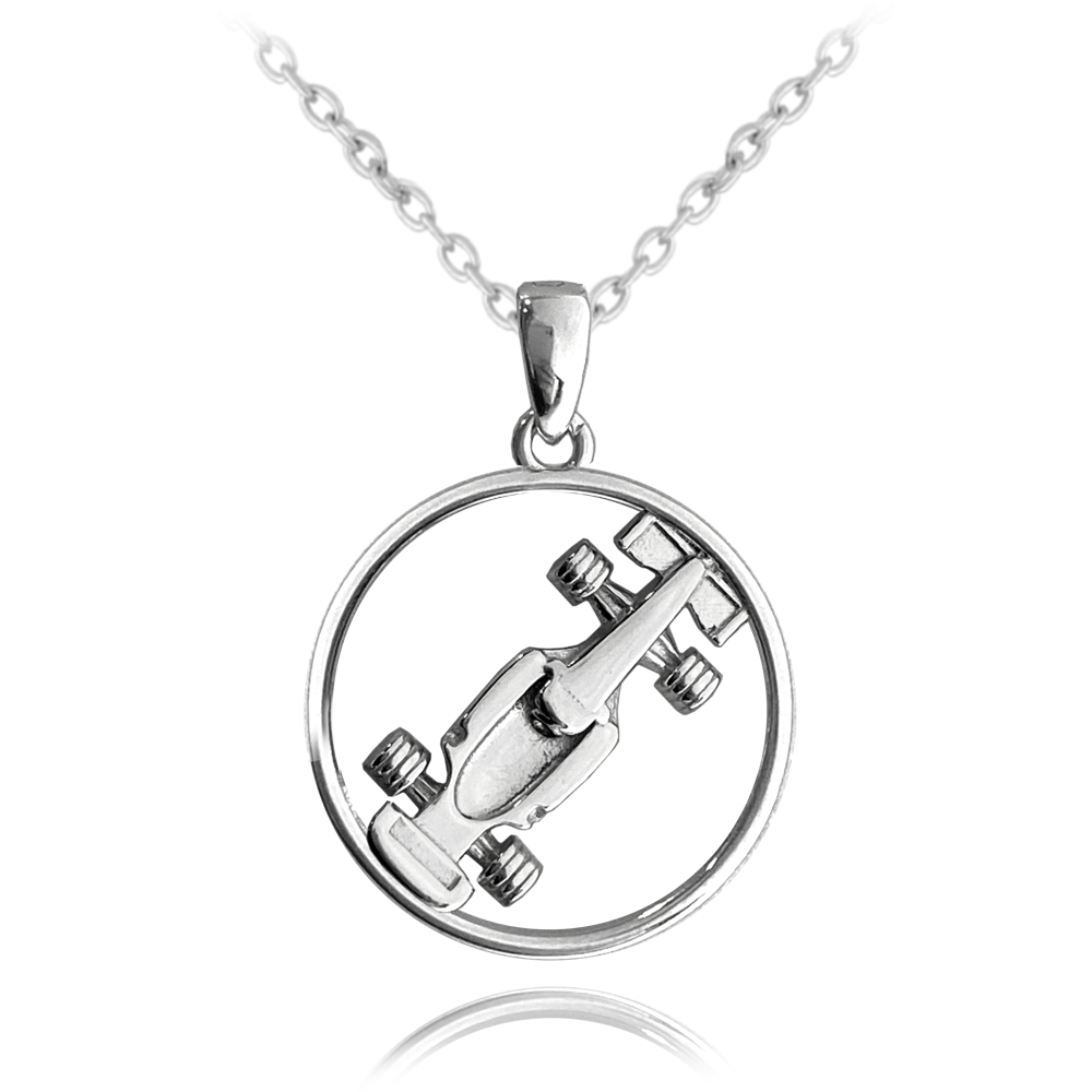 MINET Stříbrný náhrdelník FORMULE v kroužku JMAN0036FN45