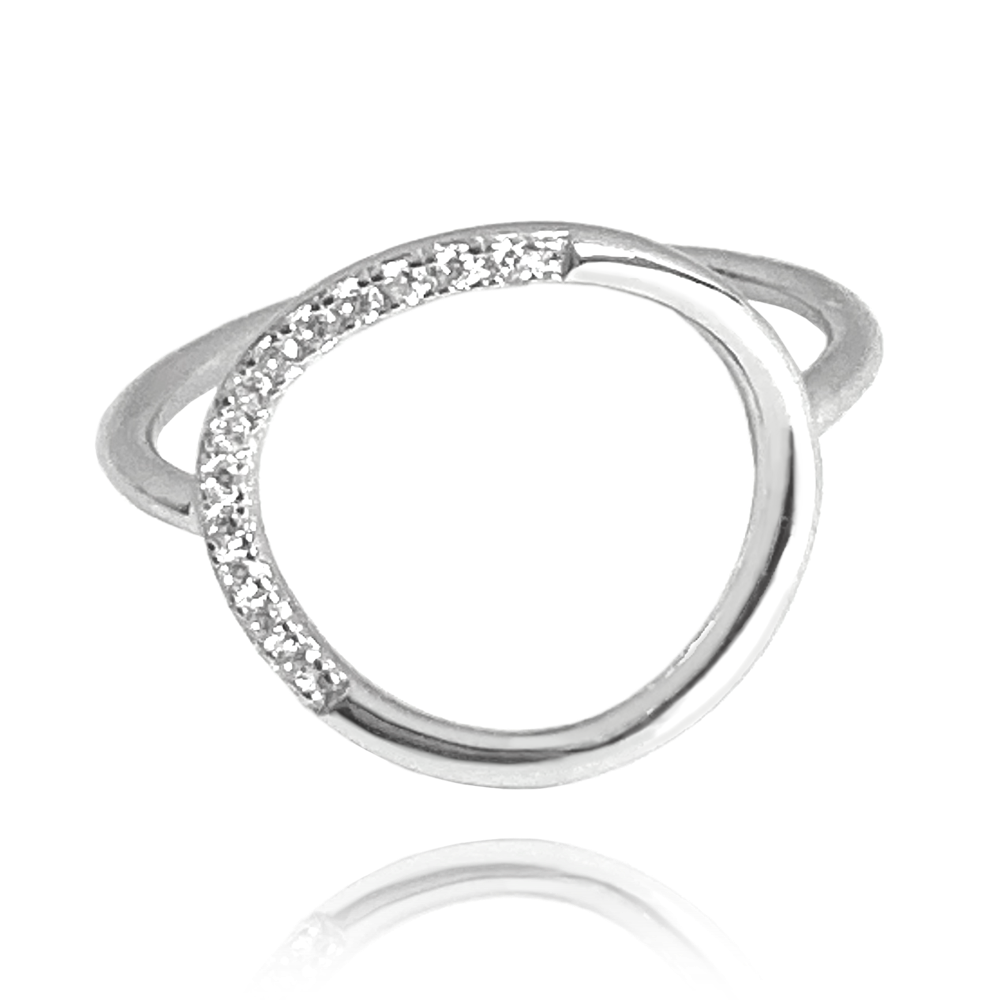 MINET Stříbrný prsten s kroužkem vel. 54