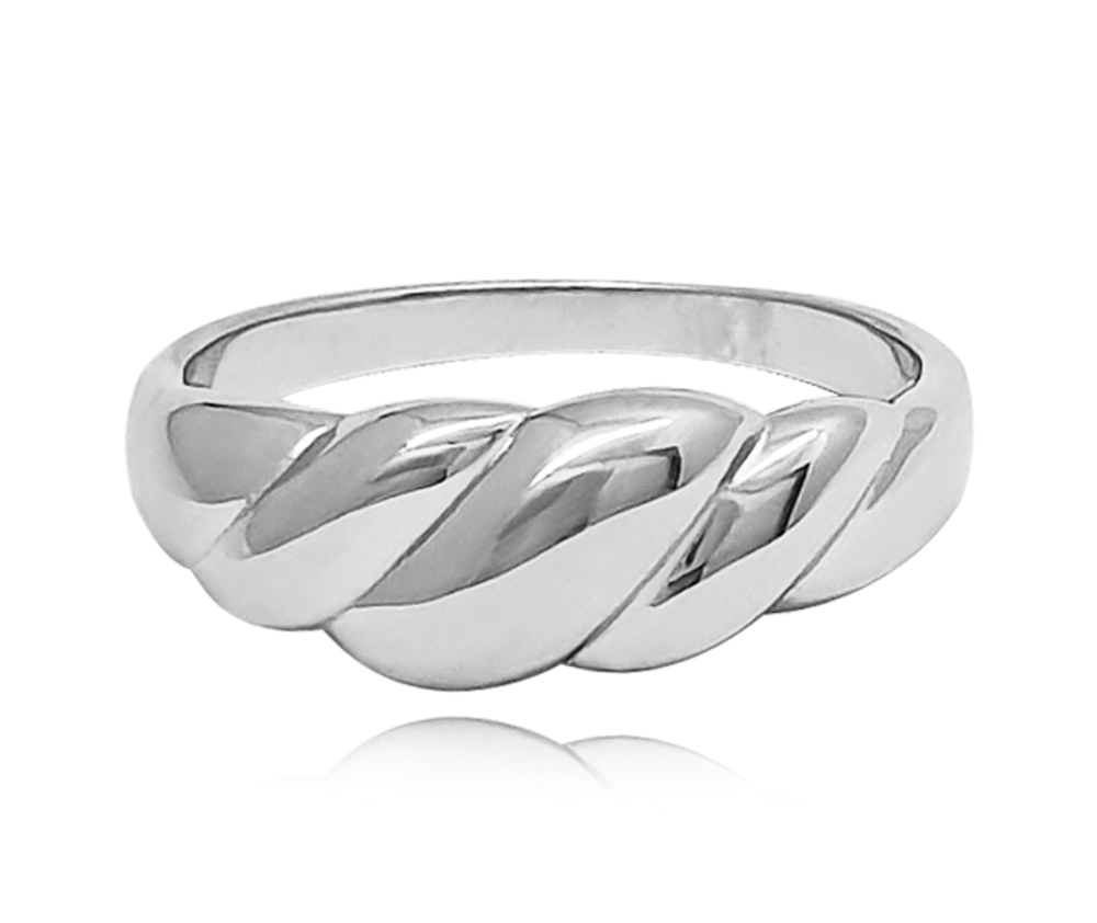 MINET Kroucený stříbrný prsten vel. 55