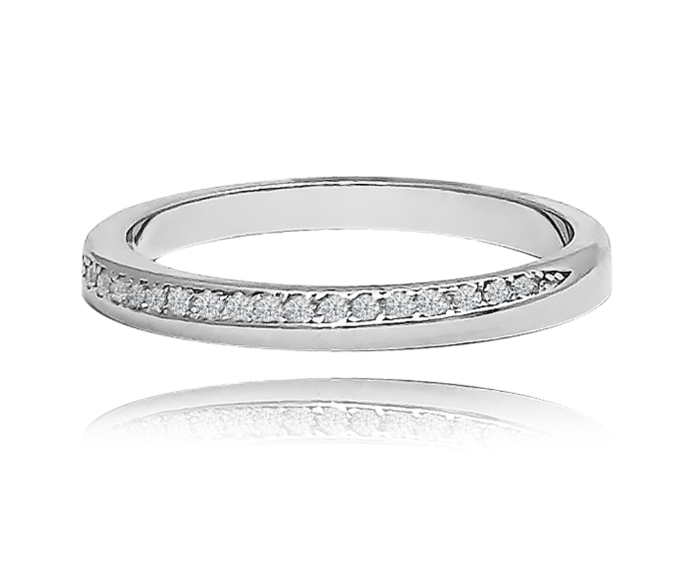 MINET Stříbrný snubní prsten s bílými zirkony vel. 57 JMAN0316SR57