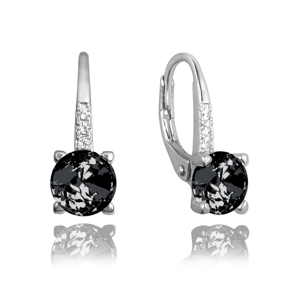 MINET Elegantní stříbrné náušnice s černým zirkonem JMAS0150NE00