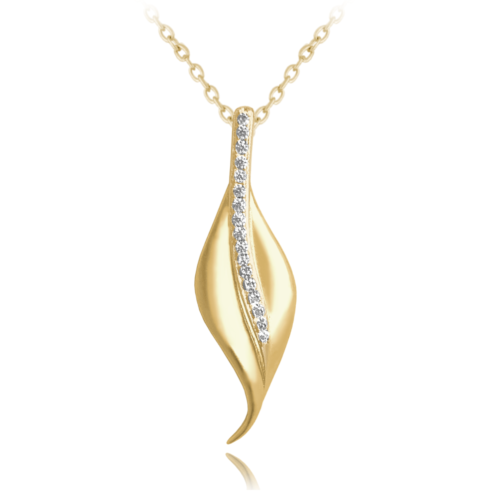MINET Pozlacený luxusní stříbrný náhrdelník se zirkony JMAS0153GN45