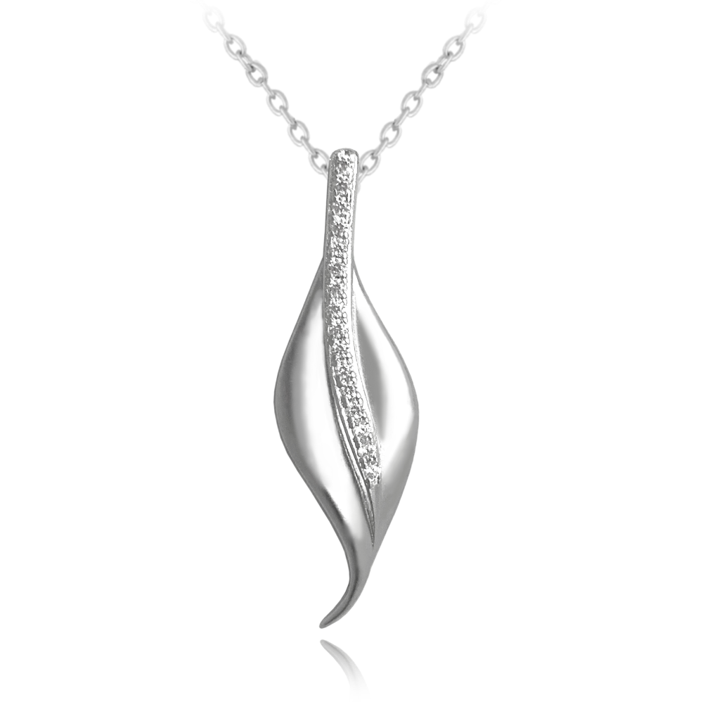 MINET Luxusní stříbrný náhrdelník se zirkony