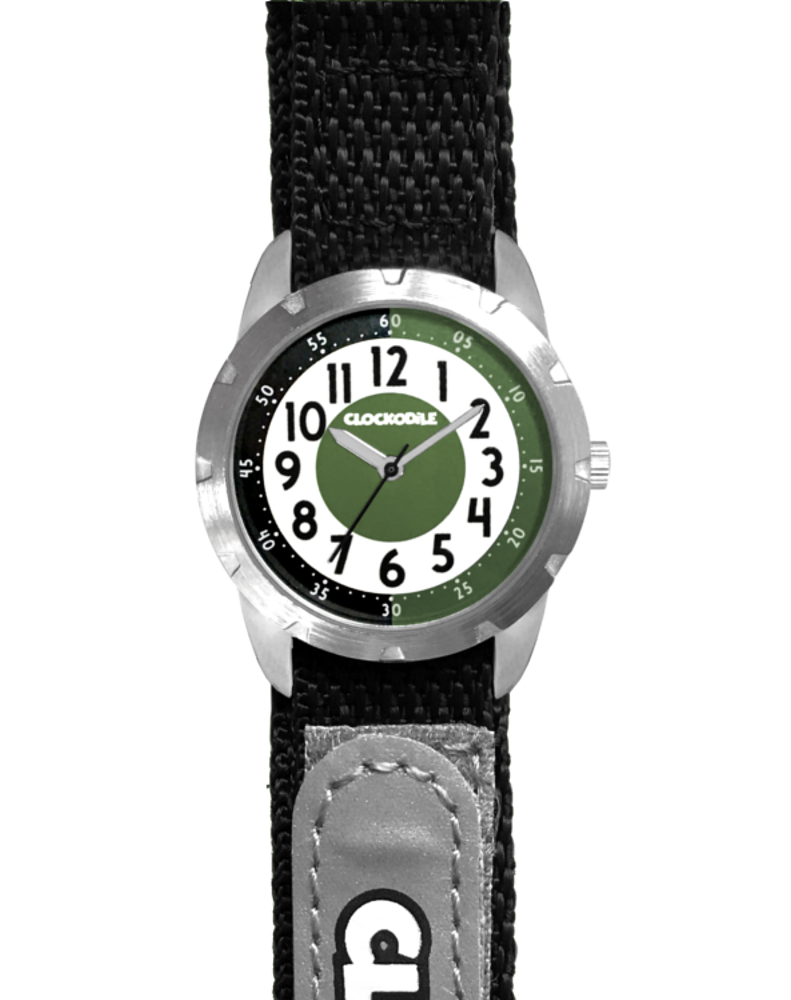 CLOCKODILE Černé reflexní dětské hodinky na suchý zip REFLEX