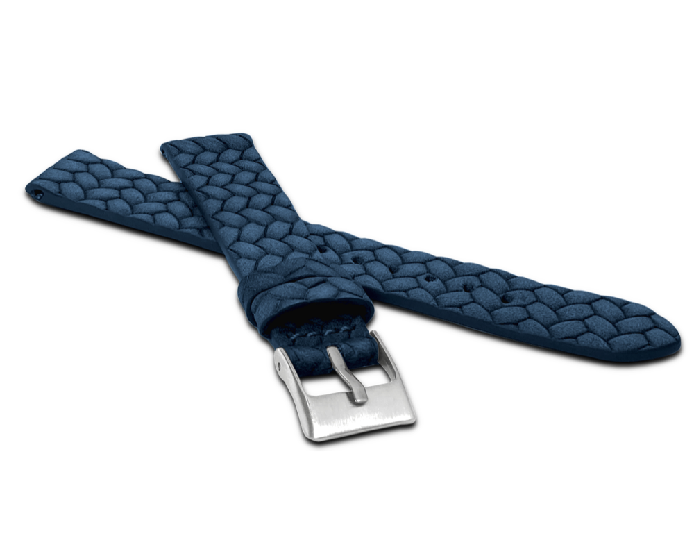 LAVVU Modrý řemínek s propleteným vzorem TWIST z luxusní kůže Top Grain - 14 LSYUL14