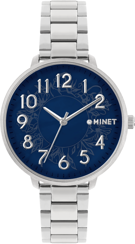 MINET Stříbrno-modré dámské hodinky PRAGUE MWL5186