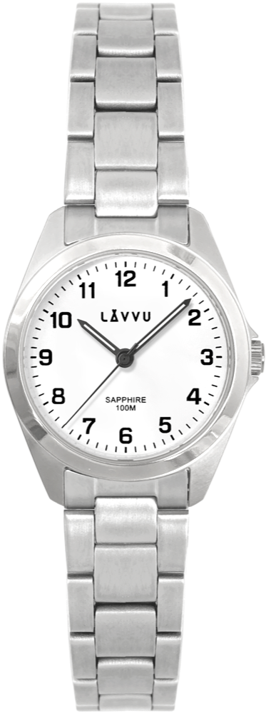 LAVVU Stříbrné dámské titanové hodinky EINA s vodotěsností 100M a safírovým sklem LWL5050