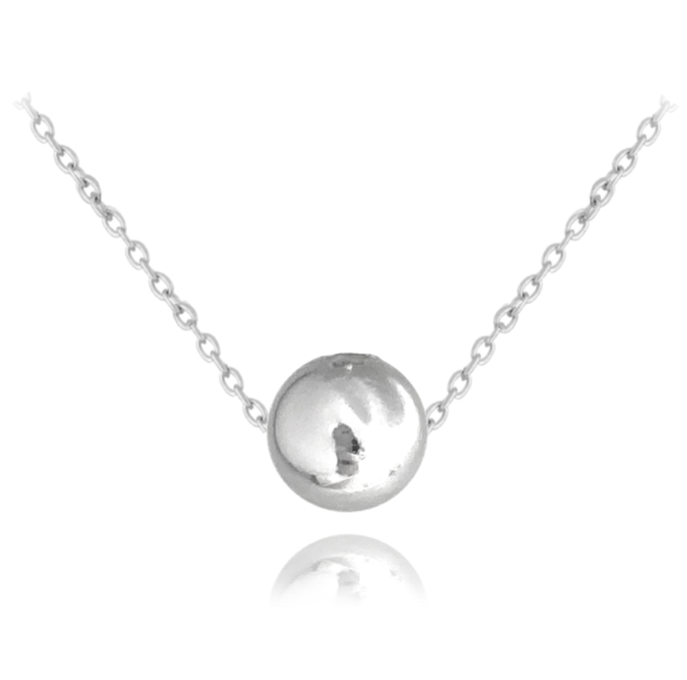 MINET Stříbrný náhrdelník KULIČKA 10mm