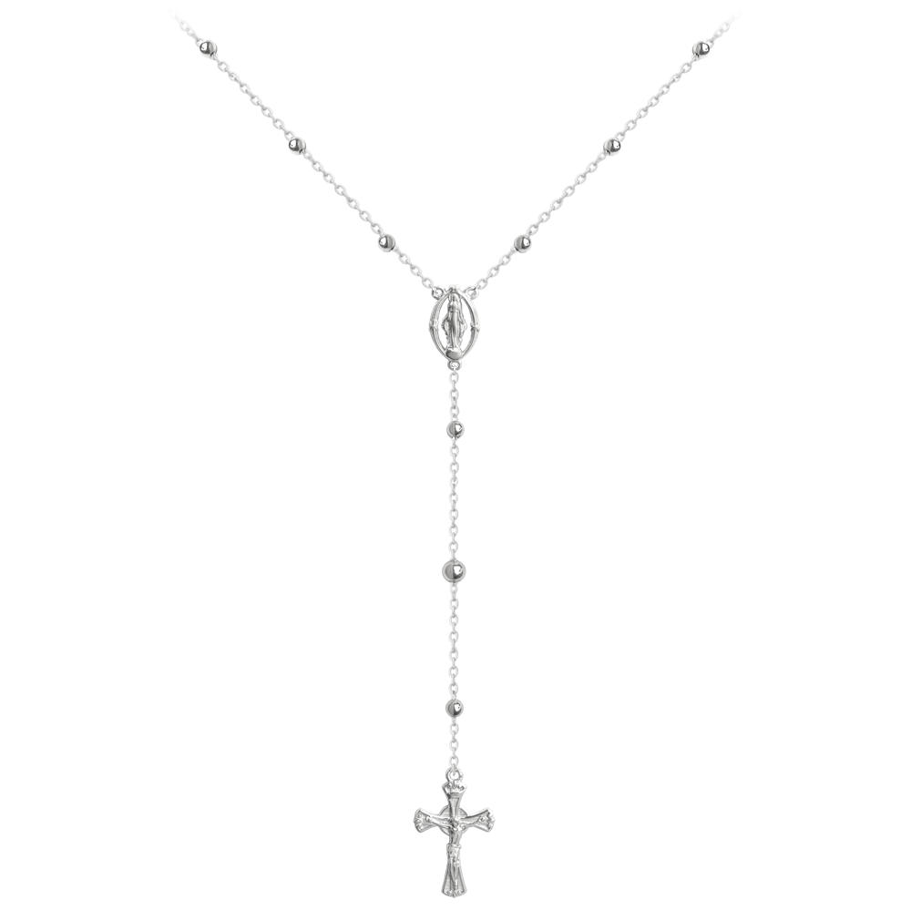MINET Stříbrný náhrdelník RŮŽENEC JMAN0367SN52