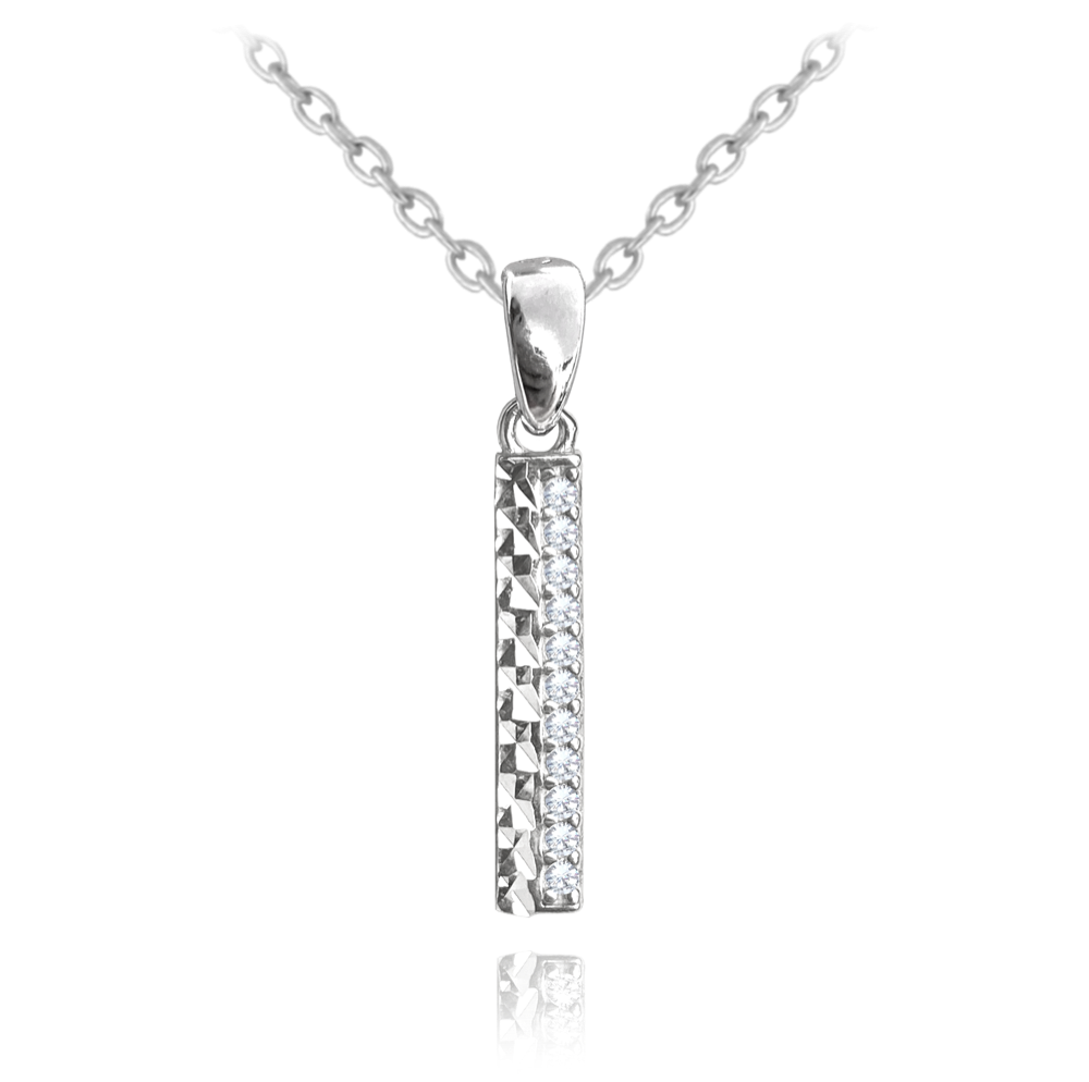 MINET Broušený stříbrný náhrdelník se zirkony