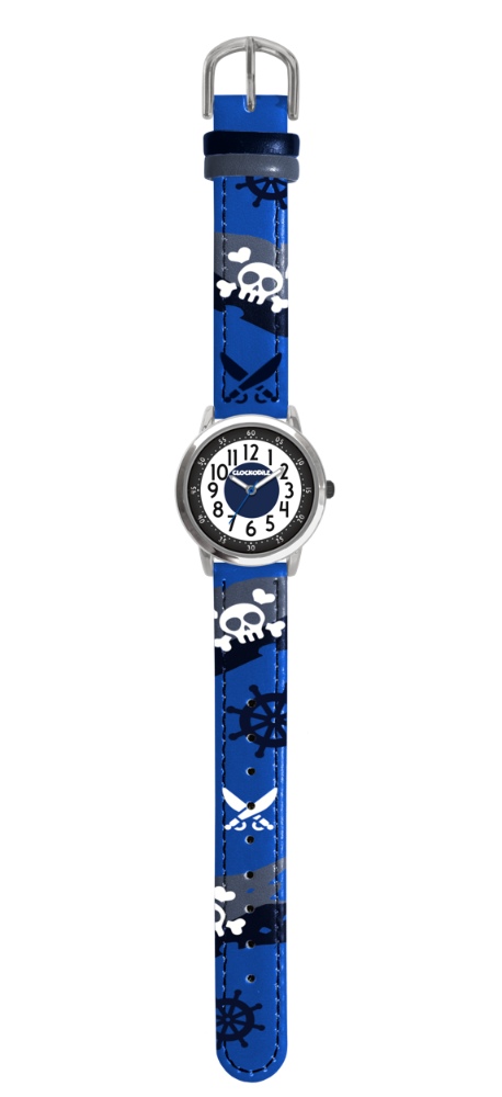CLOCKODILE Svítící modré chlapecké hodinky PIRÁTI CWB0060