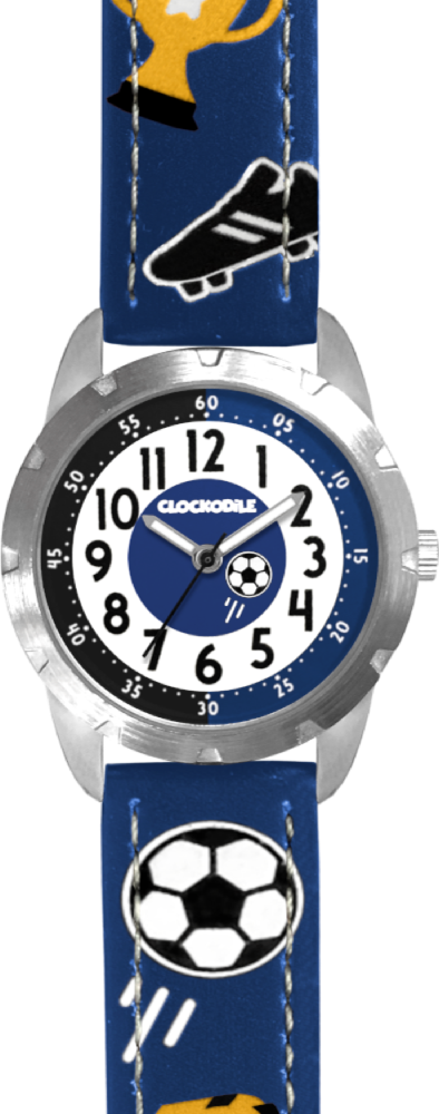 CLOCKODILE Svítící modré chlapecké hodinky FOTBAL