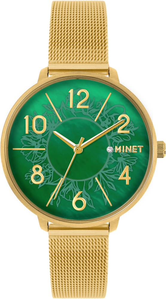 MINET Zlaté dámské hodinky PRAGUE Pure Gold MESH MWL5200