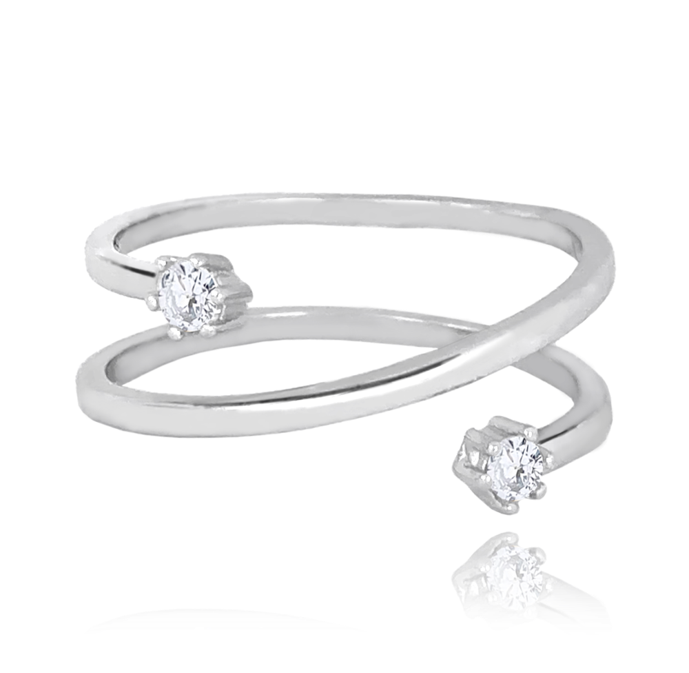 MINET Elegantní stříbrný prsten s bílými zirkony vel. 52 JMAN0370SR52