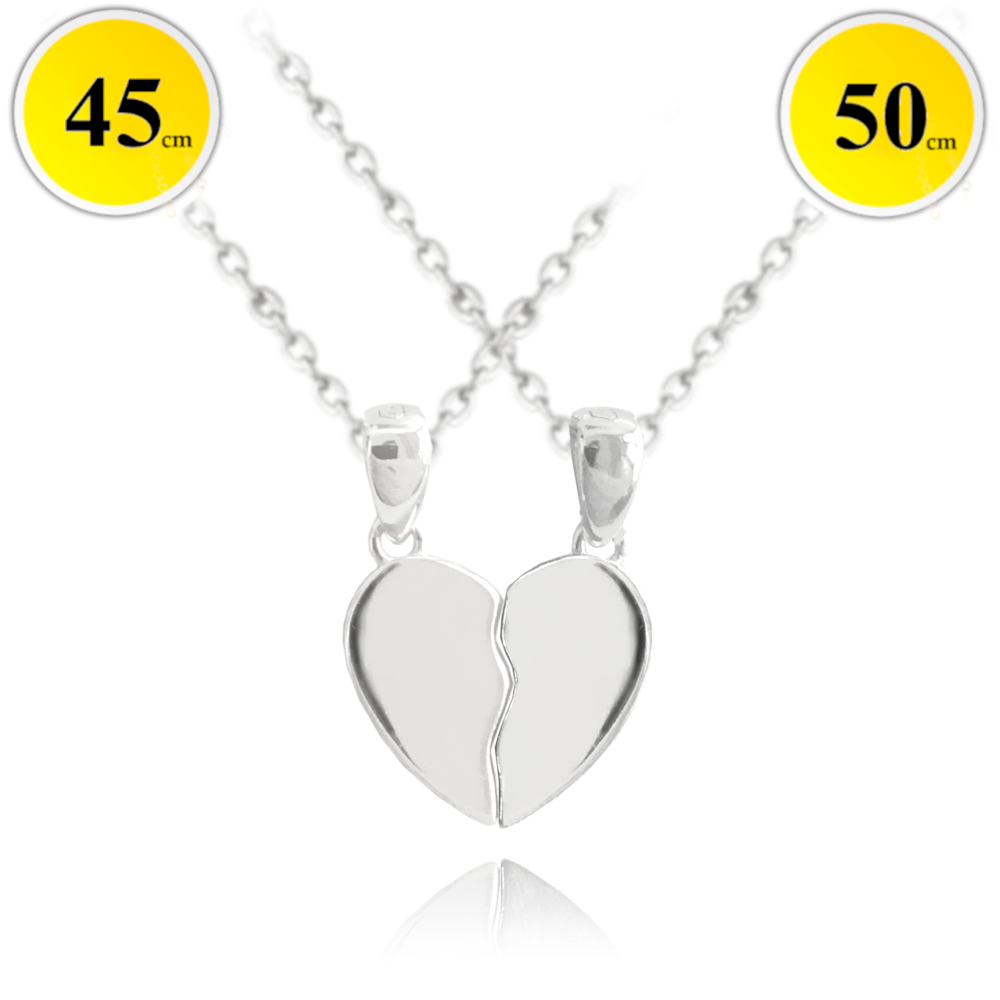 MINET Stříbrné párové náhrdelníky FOREVER LOVE JMAN0279SN45