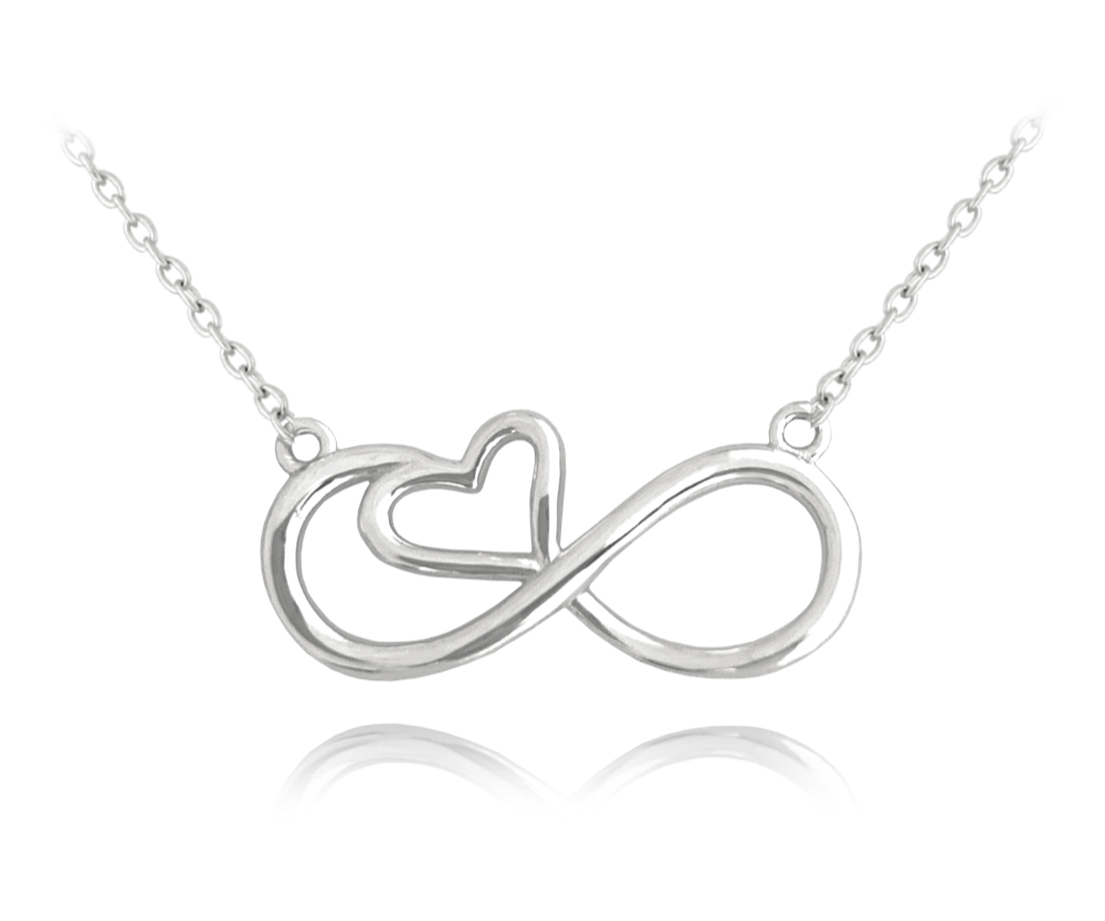 MINET Stříbrný náhrdelník FOREVER LOVE JMAN0391SN45