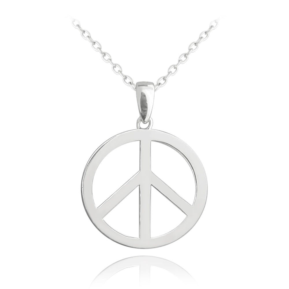 MINET Stříbrný náhrdelník PEACE JMAN0396SN50