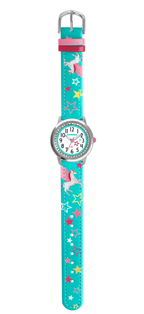CLOCKODILE Tyrkysové dívčí dětské hodinky JEDNOROŽEC CWG5160