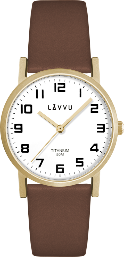 LAVVU Zlaté dámské titanové hodinky MANDAL LWL5034