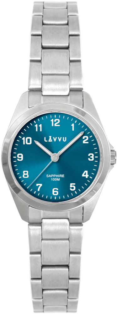 LAVVU Stříbrné dámské titanové hodinky EINA s vodotěsností 100M a safírovým sklem