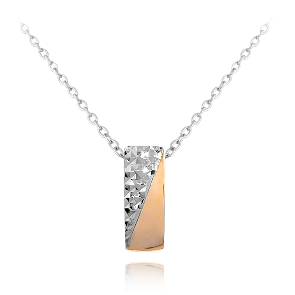 MINET Rose gold luxusní stříbrný náhrdelník JMAS0119RN45