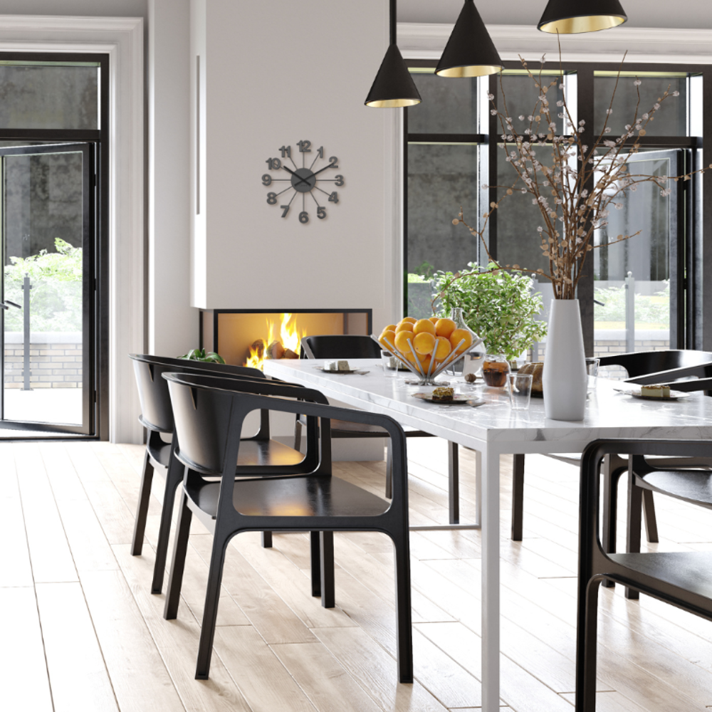 LAVVU Černé antracitové hodiny Nuance vyrobené v Čechách ⌀42cm LCT5001