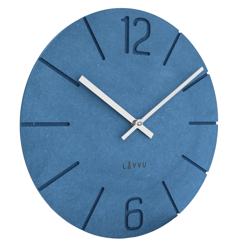 LAVVU Modré hodiny Natur vyrobené v Čechách ⌀34cm LCT5022