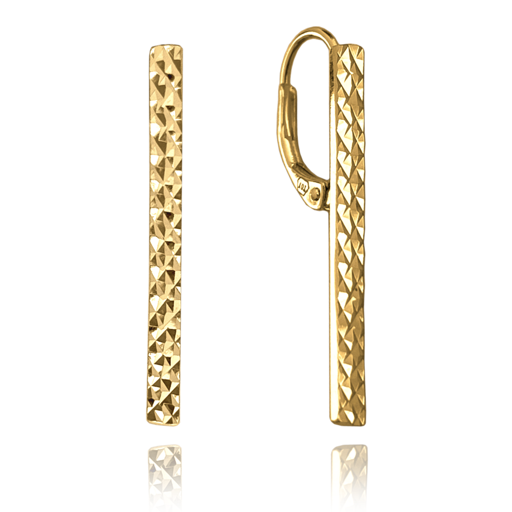 MINET Pozlacené stříbrné náušnice broušené TYČKY JMAS0198GE00