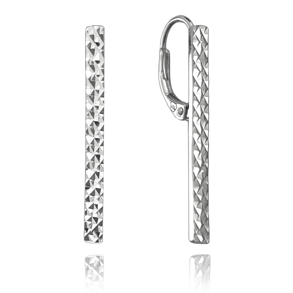 MINET Stříbrné náušnice broušené TYČKY JMAS0198SE00