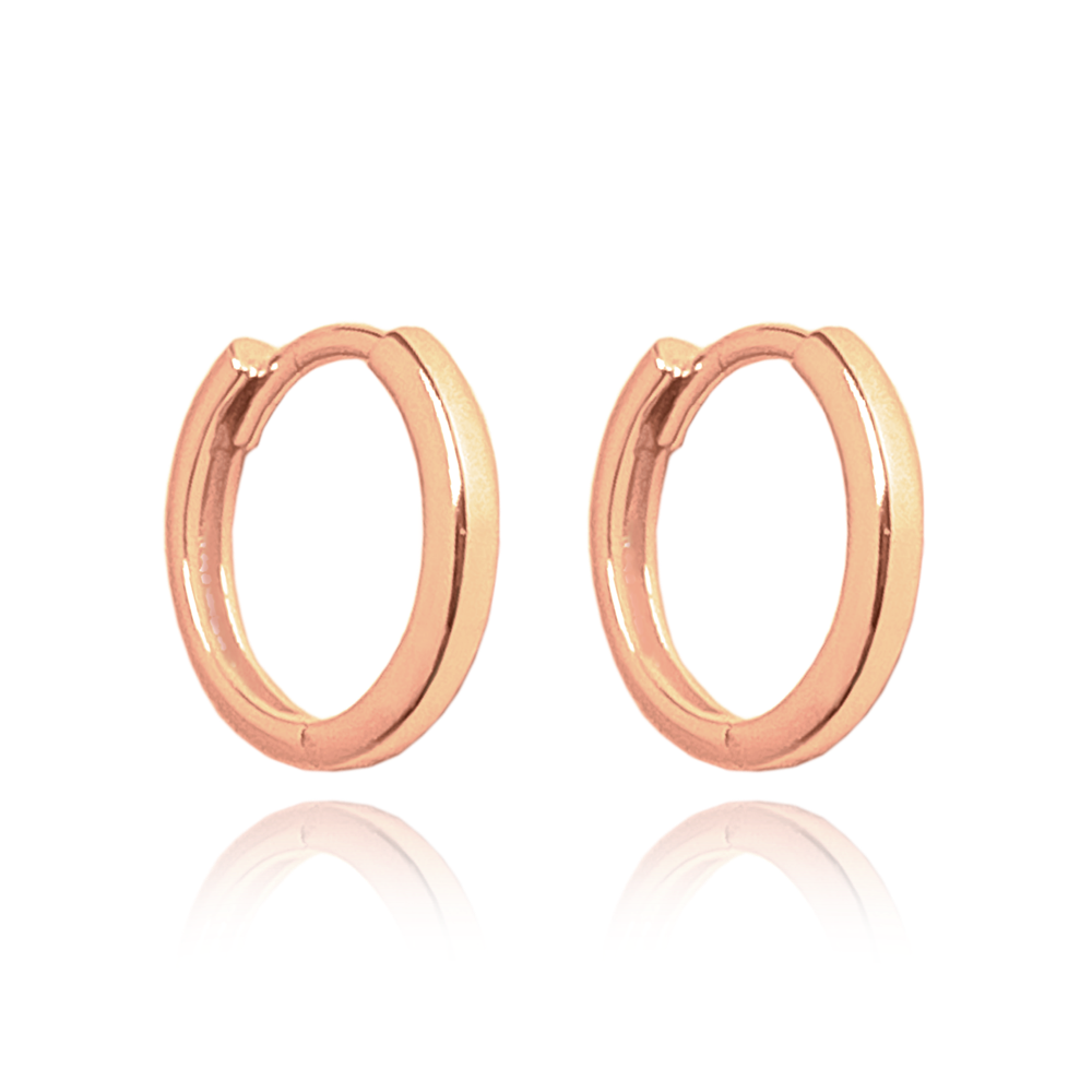 MINET Rose gold stříbrné náušnice KRUHY 1,5 cm