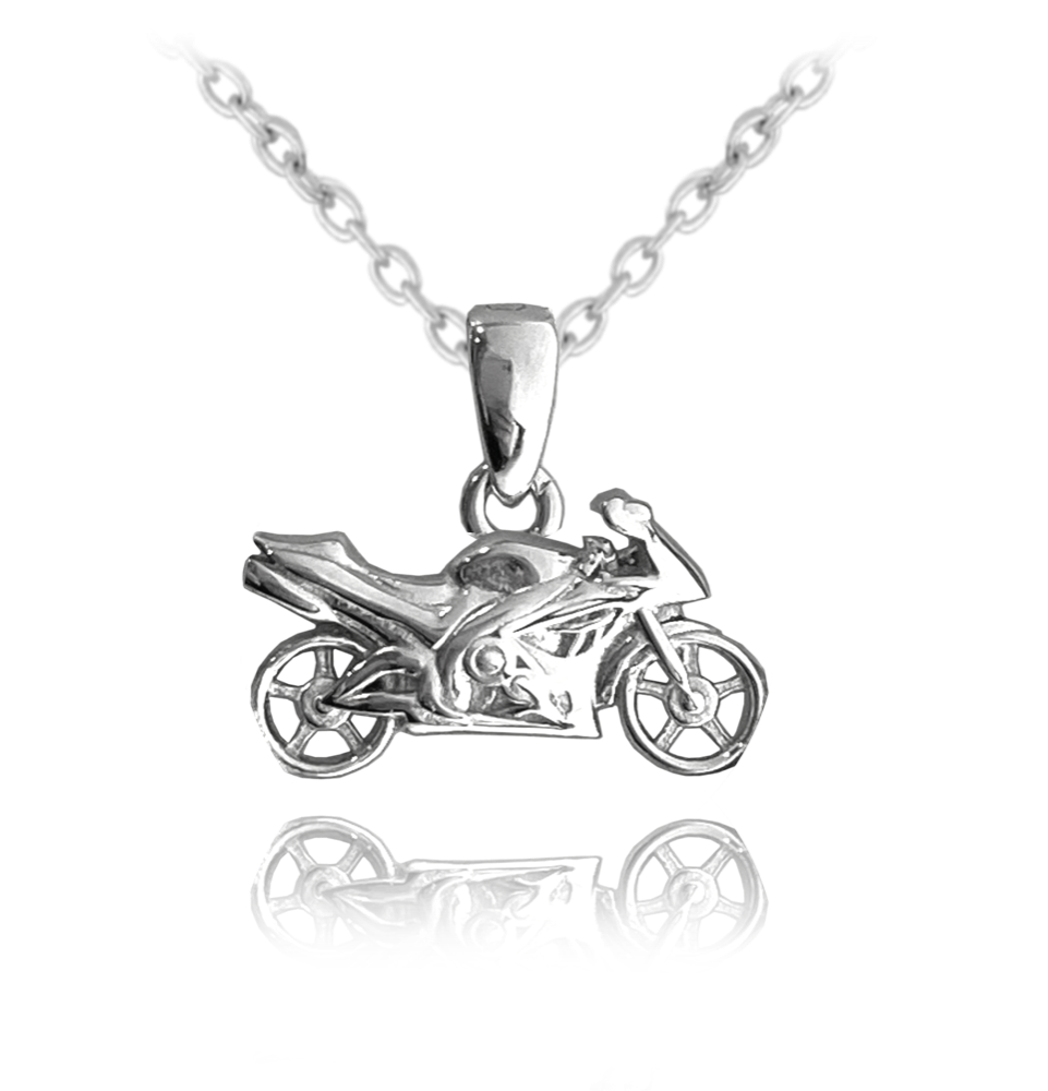 MINET Stříbrný náhrdelník MOTORKA JMAN0430MN45