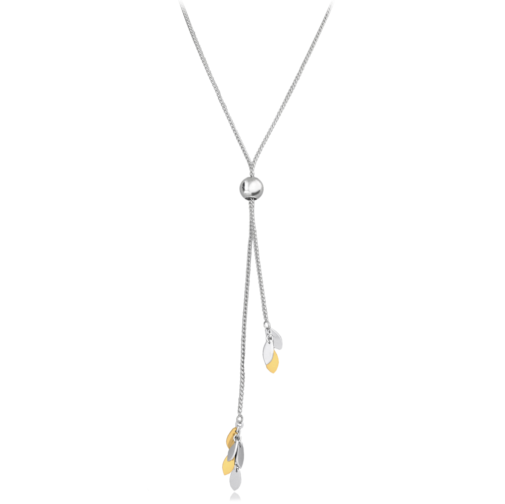 MINET Pozlacený moderní stříbrný visací náhrdelník s drobnými přívěsky - Ag 925/1000 10,15g JMAS0189GN75