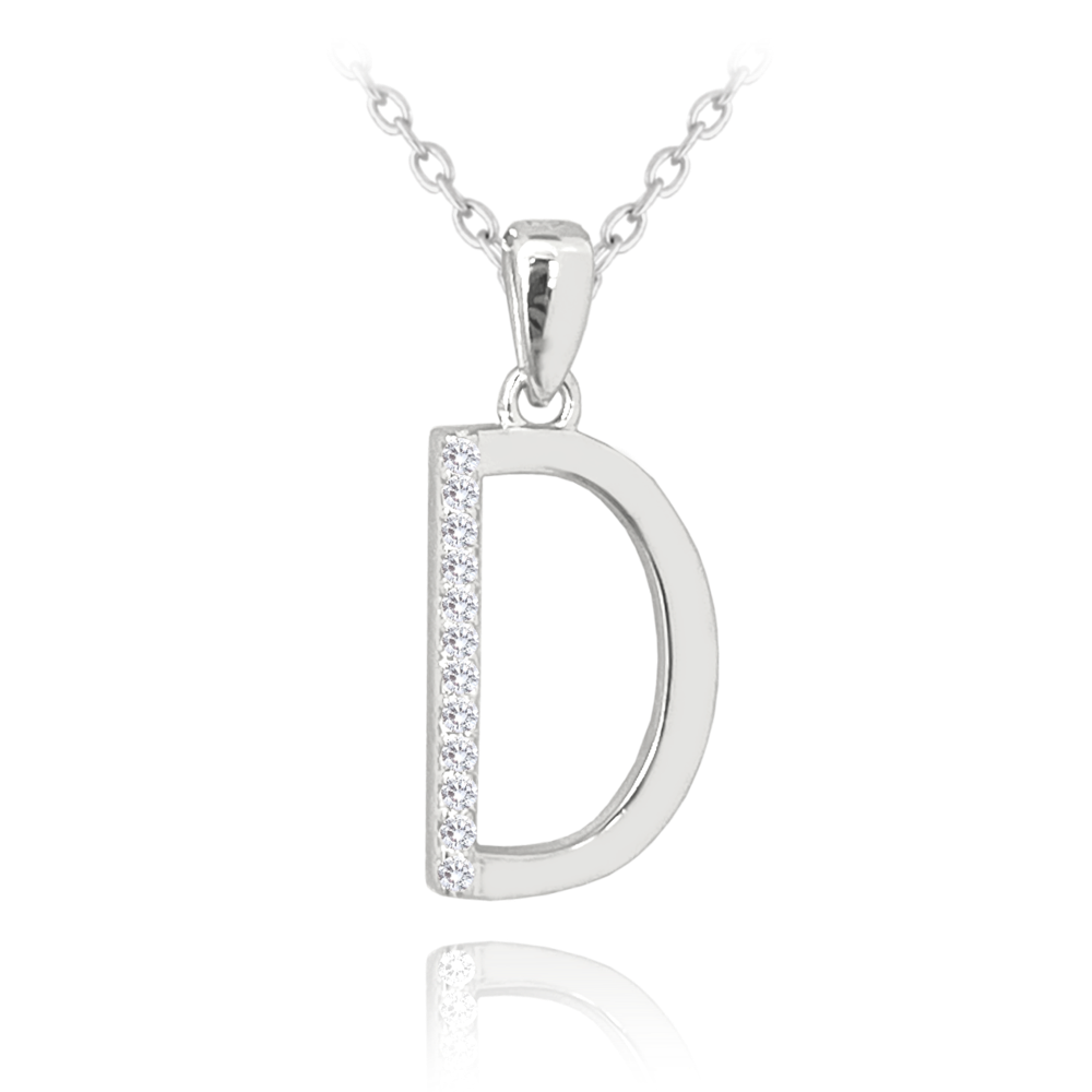 MINET Decentní stříbrný náhrdelník s bílými zirkony JMAS0204SN42