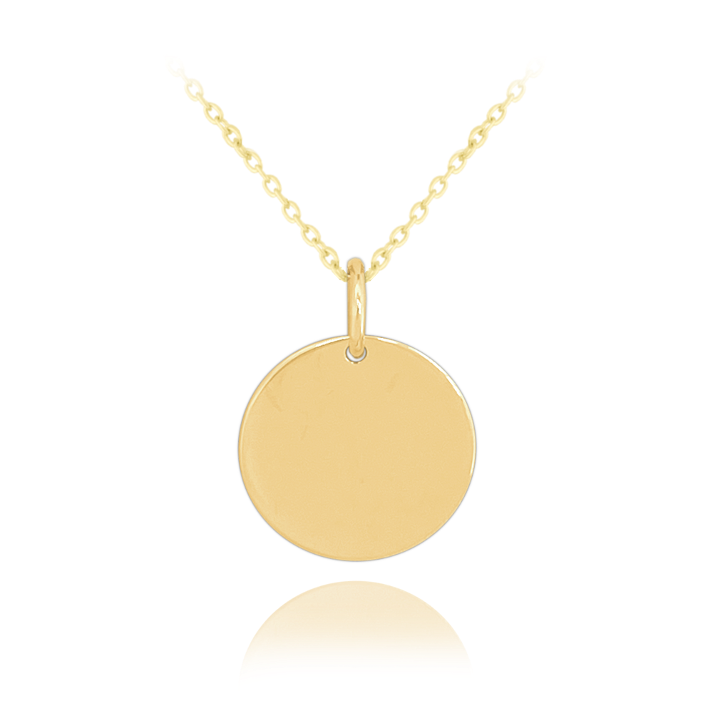 MINET Pozlacený stříbrný náhrdelník ENGRAVE - kroužek pro gravírování JMAS8212GN45