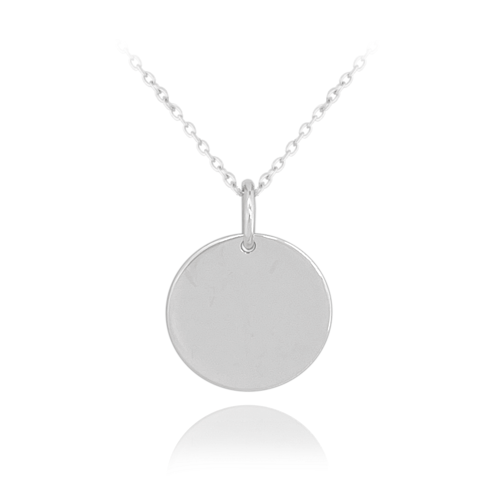 MINET Stříbrný náhrdelník ENGRAVE - kroužek pro gravírování JMAS8212SN45