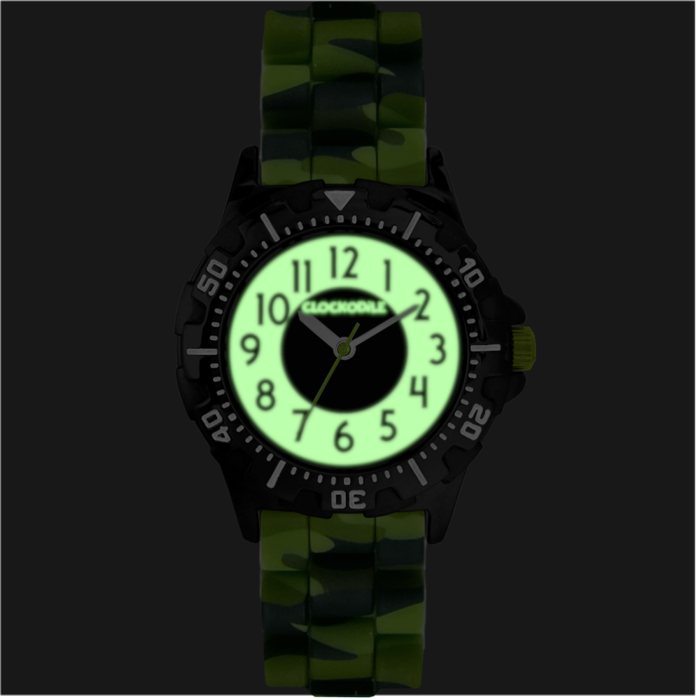 CLOCKODILE Svítící maskáčové sportovní chlapecké dětské hodinky SPORT 4.0