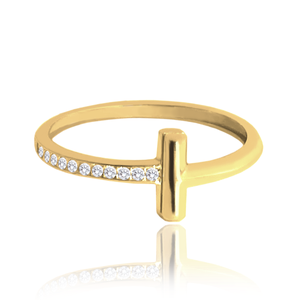 MINET Zlatý prsten s bílými zirkony Au 585/1000 1,55 g - vel. 57 JMG0008WGR57