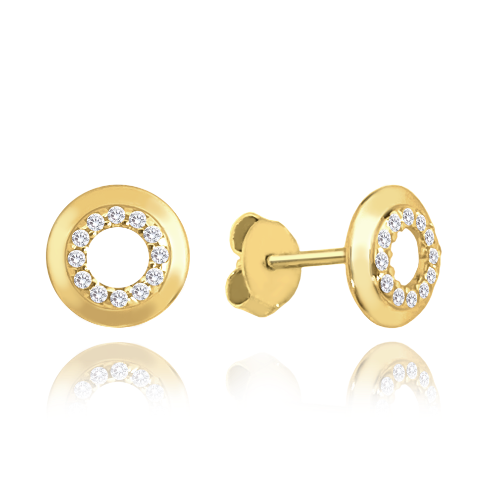 MINET Zlaté náušnice s bílými zirkony Au 585/1000 0,95 g JMG0011WGE00