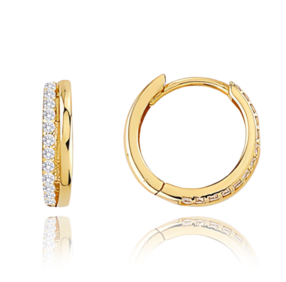 MINET Zlaté náušnice s bílými zirkony Au 585/1000 1,50g JMG0038WGE00