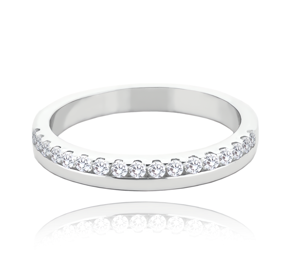 MINET+ Stříbrný snubní prsten s bílými zirkony vel. 54 JMAN0444SR54