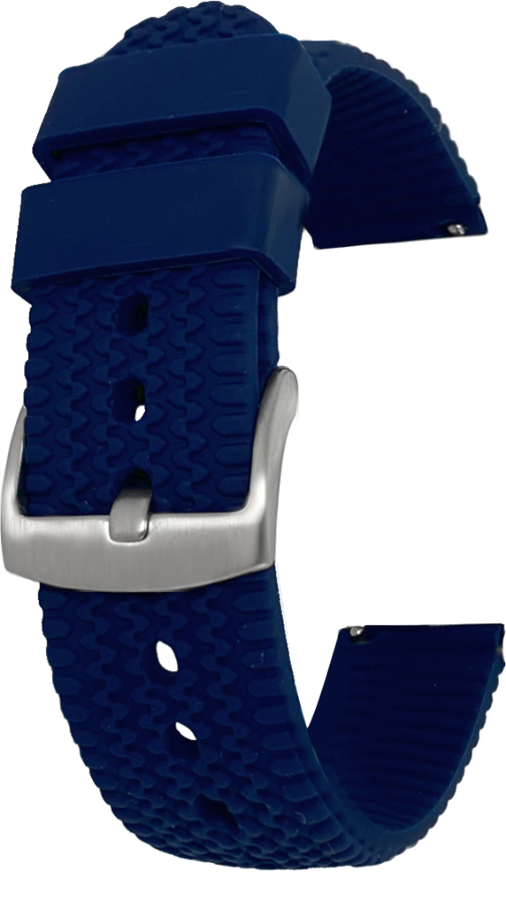 LAVVU Modrý strukturovaný silikonový řemínek na hodinky - 20 LS01L20